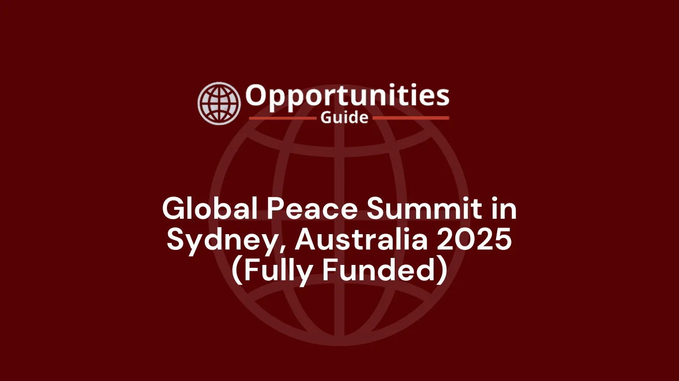 Global Peace Summit in Sydney, Australia 2025 (Fully Funded)