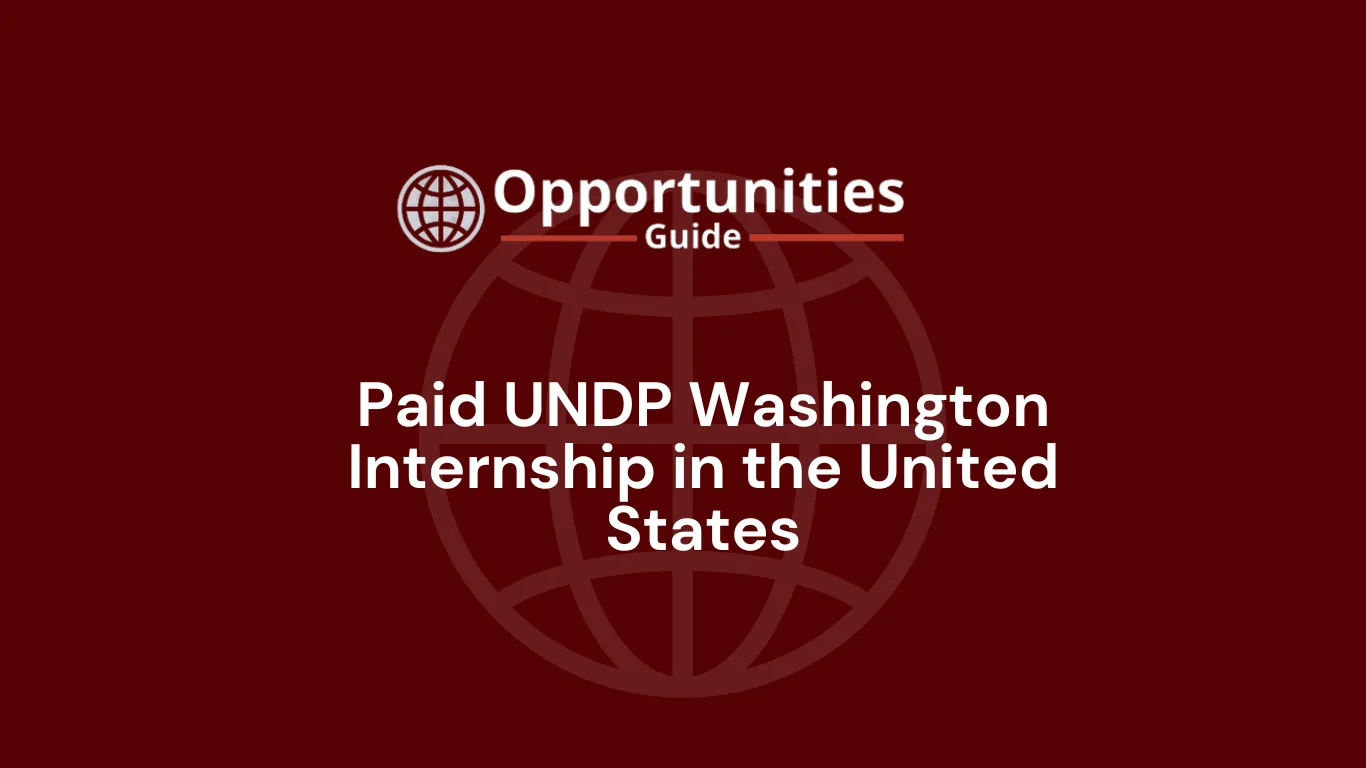  Paid UNDP Washington Internship in the United States